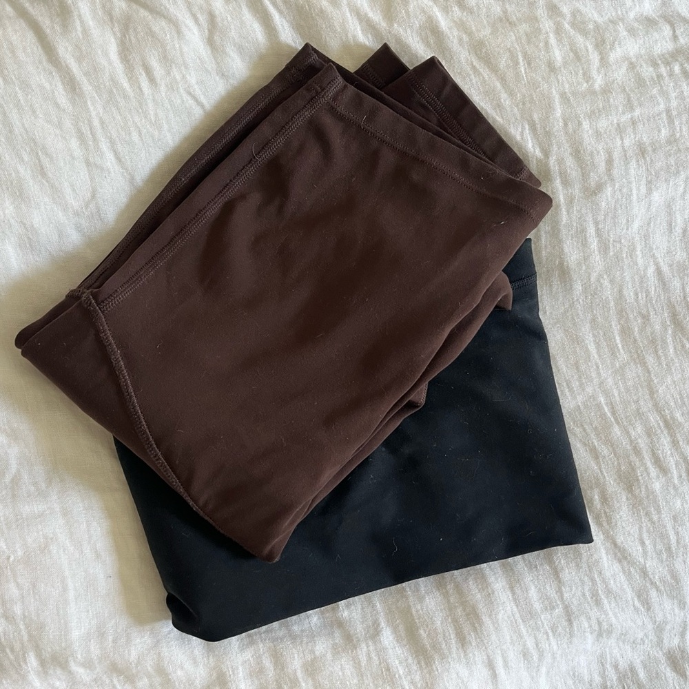 CRZ YOGA maternity Brown and Black Leggings Set